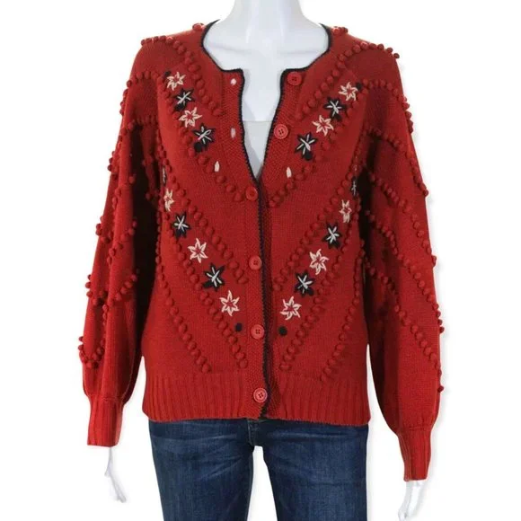 The Great Meadow Bobble Cardigan Sweater Knit Crochet Cardigan Sweater - Picture 1 of 11